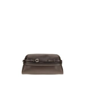 Moschino Brown Goatskin Clutch Women's Bag